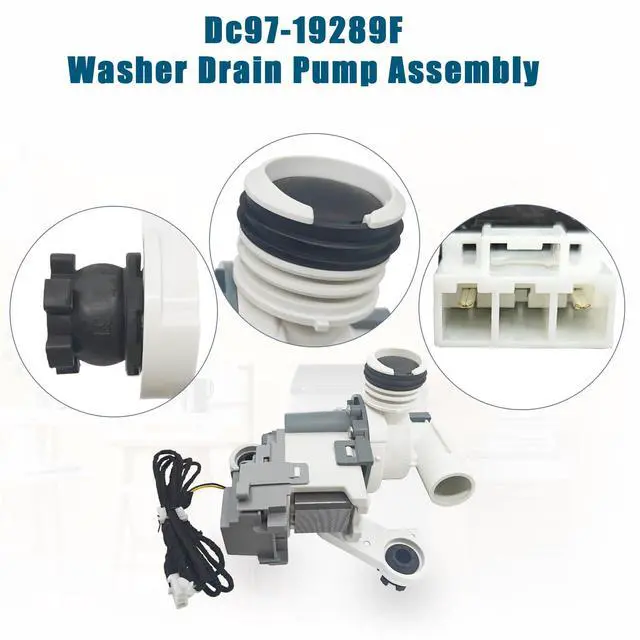 Alt view image 3 of 6 - 2026 Upgraded DC97-19289B DC97-19289F Washer Drain Pump Compatible with Samsung Washing Machine WA45H7000AW/A2 WA50M7450AP/A4 WA44A3405AW/A4 WA45M7050AW/A4 WA45T3200AW/A4 WA40J3000AW/AA WA45N3050AW/A4