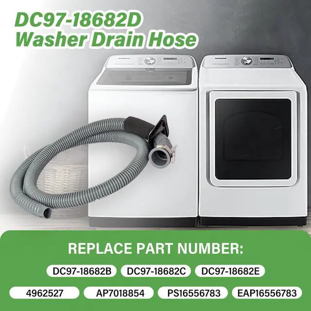Alt view image 2 of 7 - WA50R5200AW WA45T3200AW WA50R5400AV Washer Drain Hose DC97-18682D for SAMSUNG WA45H7000AW WA400PJHDWR WA45M7050AW WA40J3000AW WA50R5400AW WA50M7450AW WA54M8750AV WA54R7200AW WA52M7750AV WA55A7300AE