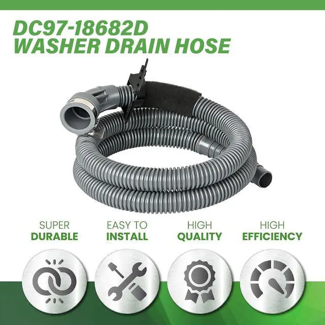 Alt view image 4 of 7 - WA50R5200AW WA45T3200AW WA50R5400AV Washer Drain Hose DC97-18682D for SAMSUNG WA45H7000AW WA400PJHDWR WA45M7050AW WA40J3000AW WA50R5400AW WA50M7450AW WA54M8750AV WA54R7200AW WA52M7750AV WA55A7300AE