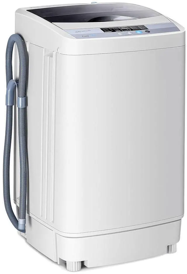 Main image of Washing Machine Portable Compact 12lbs Capacity Full-Automatic W/Drain Pump,10 programs 8 Water Level 1.34 Cu.ft Cloth Washer and Spinner
