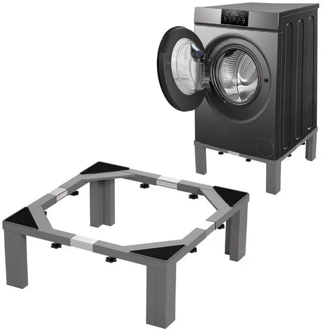 Main image of Heavy Duty Stainless Steel Laundry Pedestal - 12" Height Universal Washer & Dryer Stand for Front Load Machines, Ice Maker, Samsung/LG - Durable Appliance Base with Non-Slip Feet