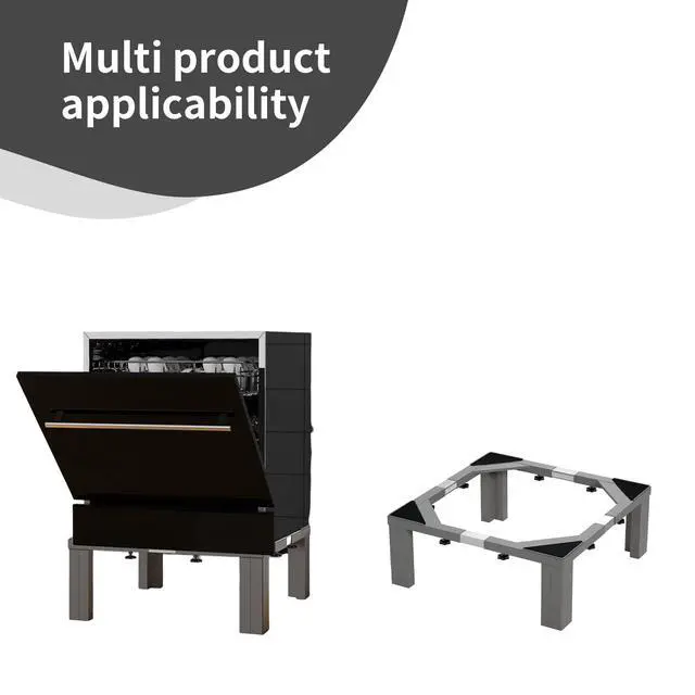 Alt view image 4 of 7 - Heavy Duty Stainless Steel Laundry Pedestal - 12" Height Universal Washer & Dryer Stand for Front Load Machines, Ice Maker, Samsung/LG - Durable Appliance Base with Non-Slip Feet
