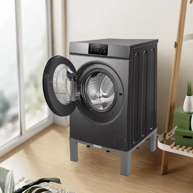 Alt view image 5 of 7 - Heavy Duty Stainless Steel Laundry Pedestal - 12" Height Universal Washer & Dryer Stand for Front Load Machines, Ice Maker, Samsung/LG - Durable Appliance Base with Non-Slip Feet