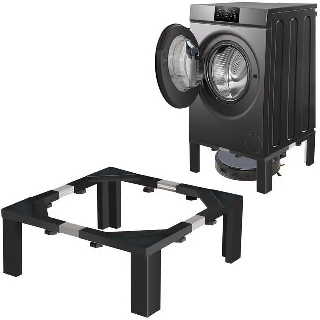 Main image of Heavy Duty Stainless Steel Laundry Pedestal - 12" Height Universal Washer & Dryer Stand for Front Load Machines, Ice Maker, Samsung/LG - Durable Appliance Base with Non-Slip Feet