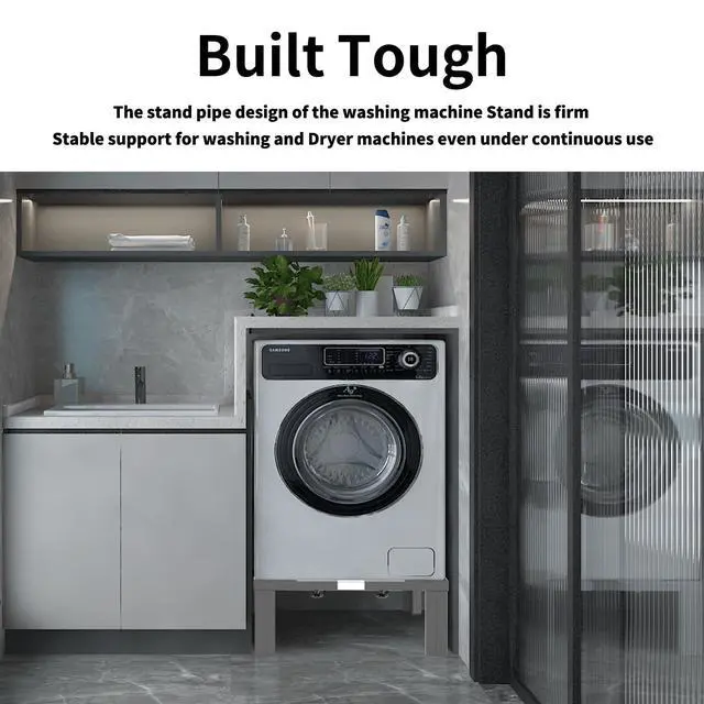 Alt view image 7 of 7 - Heavy Duty Stainless Steel Laundry Pedestal - 12" Height Universal Washer & Dryer Stand for Front Load Machines, Ice Maker, Samsung/LG - Durable Appliance Base with Non-Slip Feet