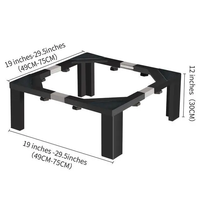 Alt view image 2 of 7 - Heavy Duty Stainless Steel Laundry Pedestal - 12" Height Universal Washer & Dryer Stand for Front Load Machines, Ice Maker, Samsung/LG - Durable Appliance Base with Non-Slip Feet