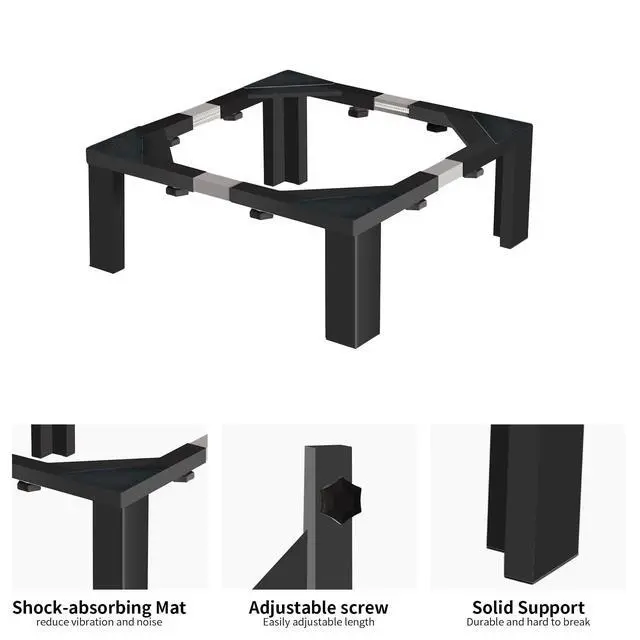 Alt view image 3 of 7 - Heavy Duty Stainless Steel Laundry Pedestal - 12" Height Universal Washer & Dryer Stand for Front Load Machines, Ice Maker, Samsung/LG - Durable Appliance Base with Non-Slip Feet