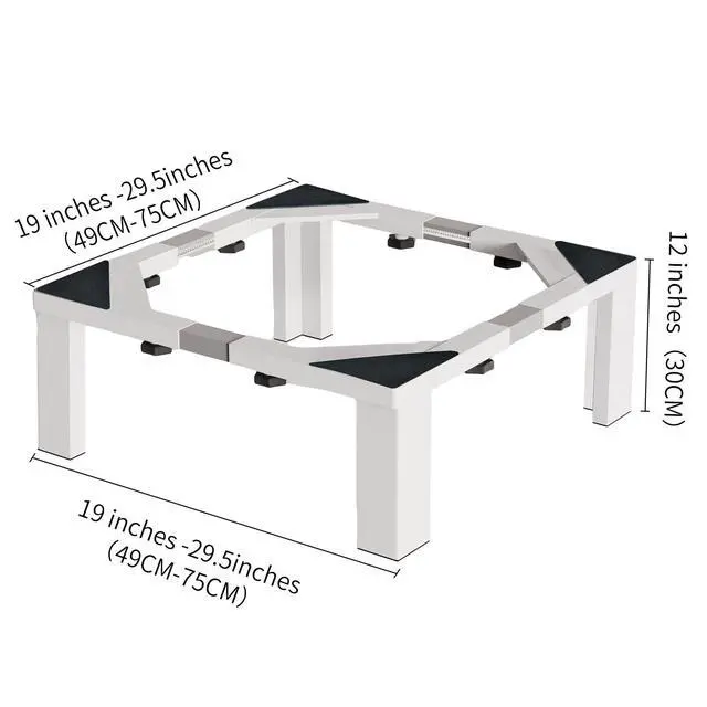 Alt view image 2 of 7 - Heavy Duty Stainless Steel Laundry Pedestal - 12" Height Universal Washer & Dryer Stand for Front Load Machines, Ice Maker, Samsung/LG - Durable Appliance Base with Non-Slip Feet