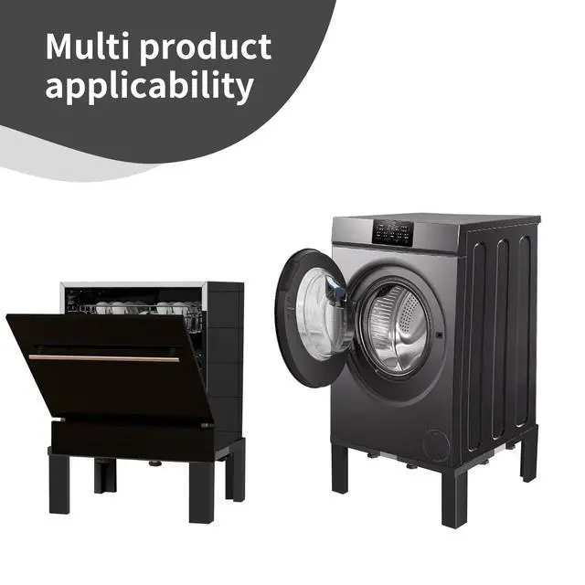 Alt view image 4 of 7 - Heavy Duty Stainless Steel Laundry Pedestal - 12" Height Universal Washer & Dryer Stand for Front Load Machines, Ice Maker, Samsung/LG - Durable Appliance Base with Non-Slip Feet