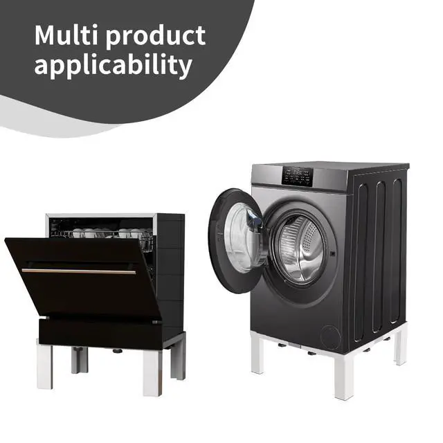 Alt view image 4 of 7 - Heavy Duty Stainless Steel Laundry Pedestal - 12" Height Universal Washer & Dryer Stand for Front Load Machines, Ice Maker, Samsung/LG - Durable Appliance Base with Non-Slip Feet