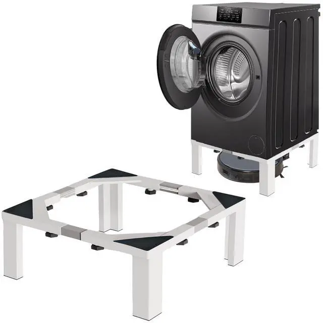 Main image of Heavy Duty Stainless Steel Laundry Pedestal - 12" Height Universal Washer & Dryer Stand for Front Load Machines, Ice Maker, Samsung/LG - Durable Appliance Base with Non-Slip Feet
