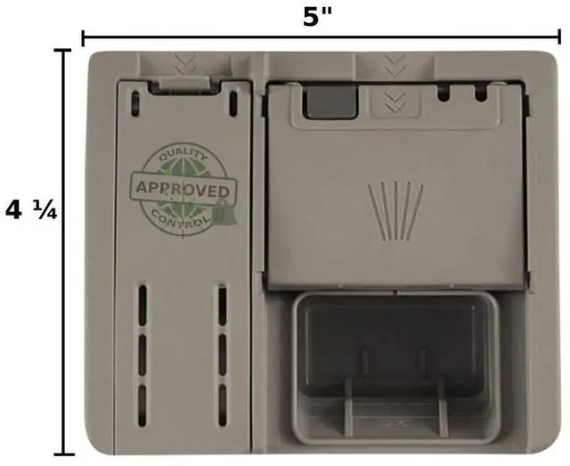 Alt view image 2 of 5 - 00645208 Genuine OEM Detergent Dispenser Assembly (Gray) for Dishwashers