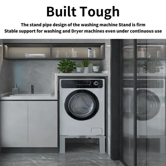 Alt view image 7 of 7 - Heavy Duty Stainless Steel Laundry Pedestal - 12" Height Universal Washer & Dryer Stand for Front Load Machines, Ice Maker, Samsung/LG - Durable Appliance Base with Non-Slip Feet