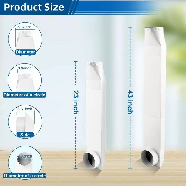 Alt view image 3 of 7 - 23-43in adjustable dryer vent,telescoping dryer vent,90°Inlet Straight Outlet fit for Whirlpool and all 4in Dryer Vent Outlet,for tight spaces periscope exhaust duct(white)