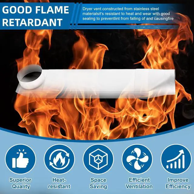 Alt view image 7 of 7 - 23-43in adjustable dryer vent,telescoping dryer vent,90°Inlet Straight Outlet fit for Whirlpool and all 4in Dryer Vent Outlet,for tight spaces periscope exhaust duct(white)