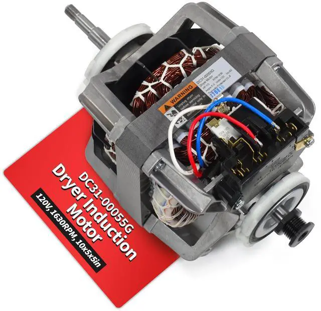 Main image of DC31-00055G Dryer Induction Motor Replacement for Kenmore & Samsung Dryer Motor, Suits DC31-00055H, DC31-00055D, PS4204647, AP5331095, DFS270ZSEL1, 120V, 1630RPM, 10x5x5in