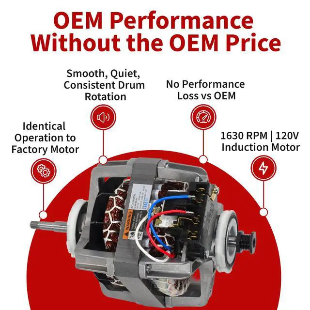 Alt view image 4 of 7 - DC31-00055G Dryer Induction Motor Replacement for Kenmore & Samsung Dryer Motor, Suits DC31-00055H, DC31-00055D, PS4204647, AP5331095, DFS270ZSEL1, 120V, 1630RPM, 10x5x5in