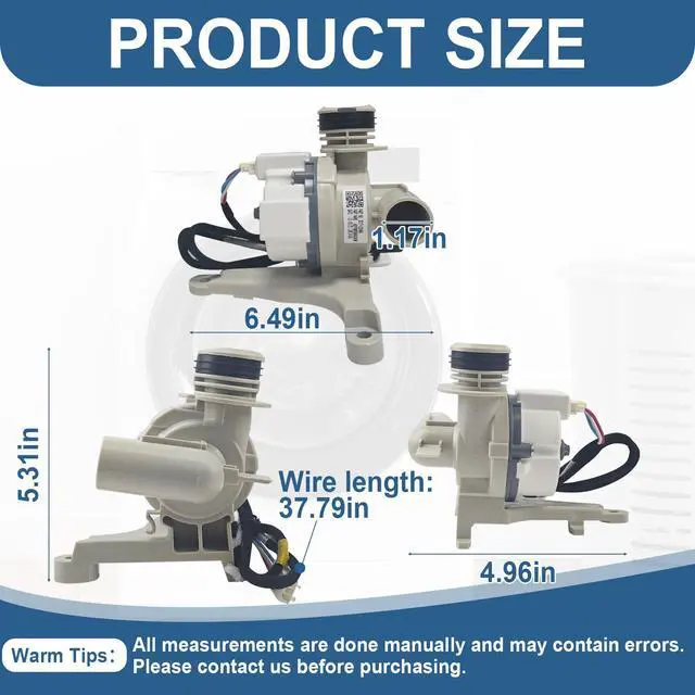 Alt view image 4 of 7 - DC97-22840A, DC31-00201A Drain Pump Assembly Compatible with Samsung Washer | Replaces PD00077665 AP7187712 PS16735612 EAP16735612 HanyuBD11-1A DC3100201A Washing Machines DC24V 45W
