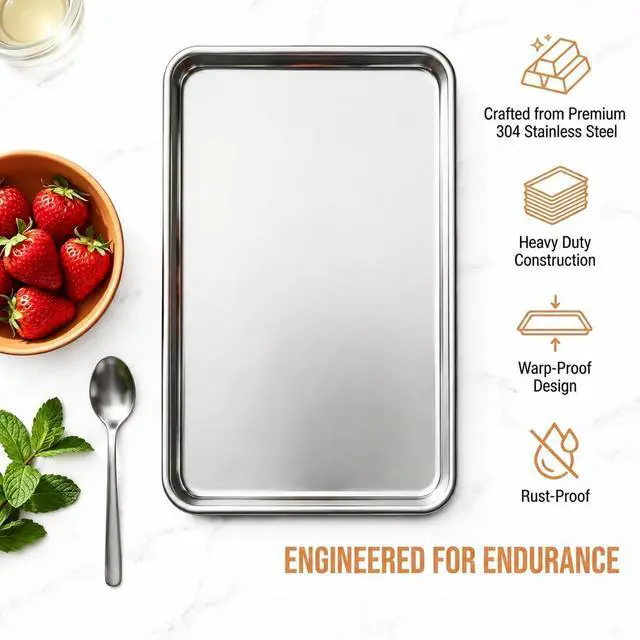 Alt view image 4 of 7 - Metal Trays for Harvest Right Freeze Dryer Medium, 5 Stainless Steel Pans | 18 x 7.5 in Trays Include 5 Silicone Mats, 10 Mylar Bags and Labels for Freeze Drying, Meal Prep and Food Storage