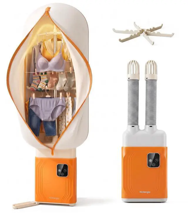 Main image of Portable Clothes Dryer & Shoe Dryer - Mini Compact Electric Dryer Machine with Hot Air Heater Function,Fast Drying for Apartment, RV & Travel & Quiet, Energy Saving for Small Spaces