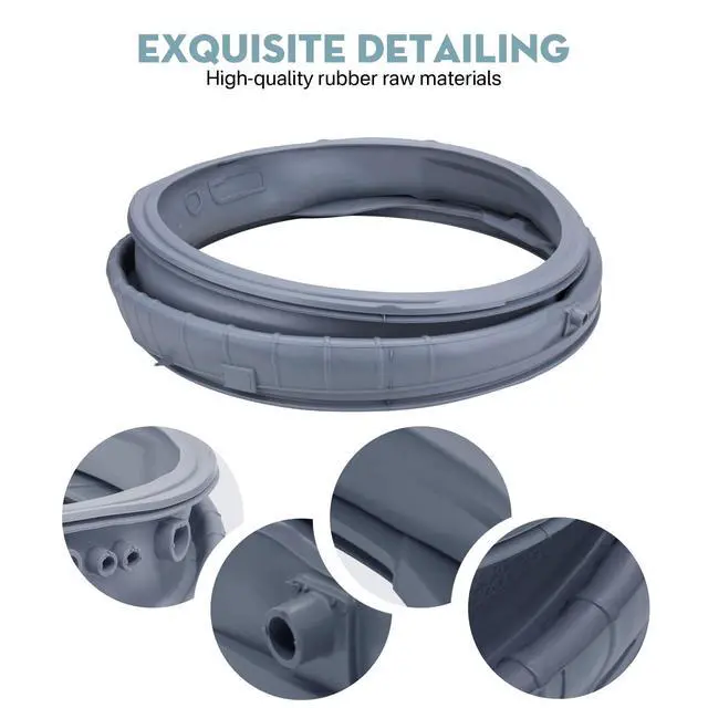 Alt view image 2 of 6 - MDS47123619 Door Gasket Fit for LG Front Load Washer WM3670HWA WM3670HVA/01 | Door Gasket Boot Seal WM3270CW/00 WM3700HWA/00 WM3080CW/00 Fix Washer Seal Leaking