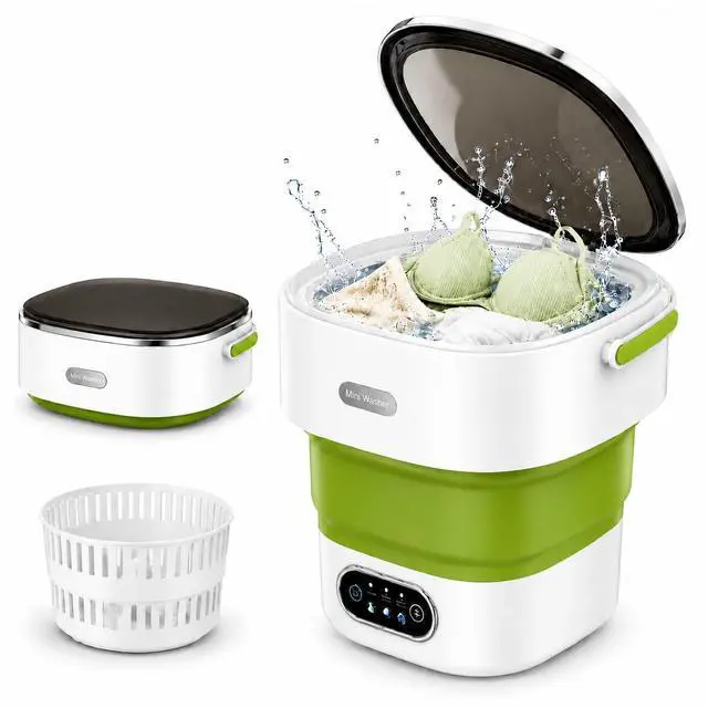 Main image of Portable Washing Machine 16L Foldable Mini Washer for Underwear Socks Baby Clothes Small Loads Compact Washer for Apartment Dorm RV Travel (Green)