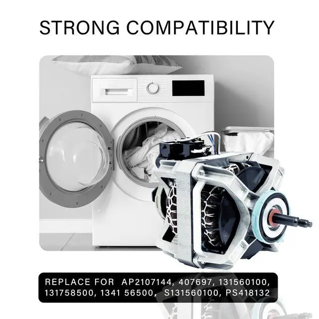 Alt view image 4 of 7 - 131560100 Dryer Drum Drive Motor(OEM Quality) Dryer Motor | Compatible with Frigidaire KenmoreGibsonElectroluxReplaces 134156500131758500S131560100407697131461800APS418132 Motor