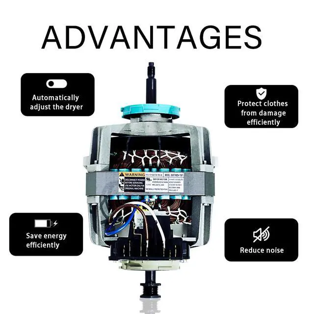 Alt view image 7 of 7 - 131560100 Dryer Drum Drive Motor(OEM Quality) Dryer Motor | Compatible with Frigidaire KenmoreGibsonElectroluxReplaces 134156500131758500S131560100407697131461800APS418132 Motor