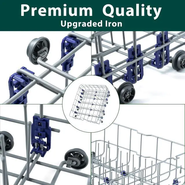 Alt view image 3 of 7 - 3751DD1001J Dishwasher Lower Rack Replacement Parts for LG Lower Dish Rack Drawer Dish Washer Tray Wheels Roller Holder Clips LG LDF7774ST LDF7551ST LDF5545ST Dishwasher Bottom Dishrack Assembly 1 Pcs