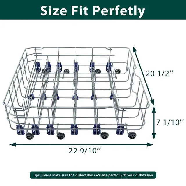 Alt view image 2 of 7 - 3751DD1001J Dishwasher Lower Rack Replacement Parts for LG Lower Dish Rack Drawer Dish Washer Tray Wheels Roller Holder Clips LG LDF7774ST LDF7551ST LDF5545ST Dishwasher Bottom Dishrack Assembly 1 Pcs