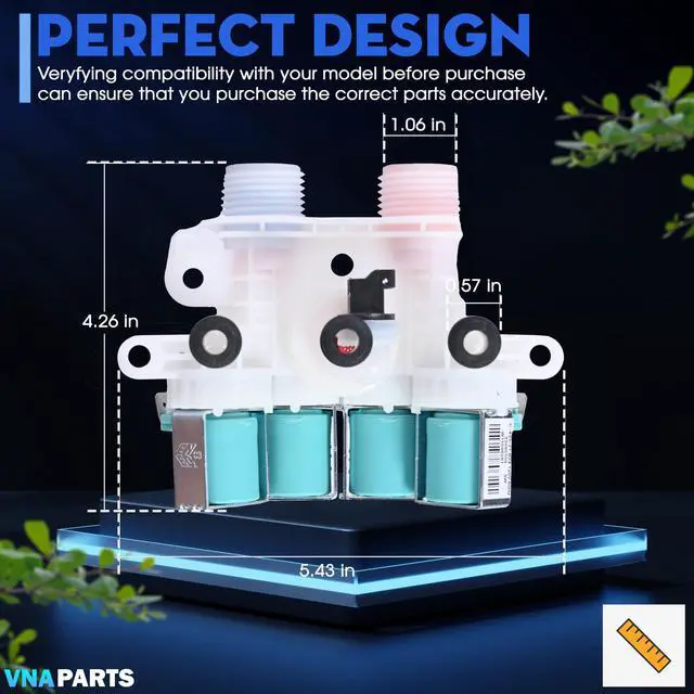 Alt view image 6 of 7 - For Maytag Bravos XL MVWB765FW0 MVWB835DW2 WTW8500DC0 Water Inlet Valve | MVWB855DC2, MVWB835DW3, MVWB835DW1, MVWB835DW4, MVWB766FW0, MVWB765FW1, MVWB765FW2, MVWB765FW3, MVWB855DC3, MVWB766FW1
