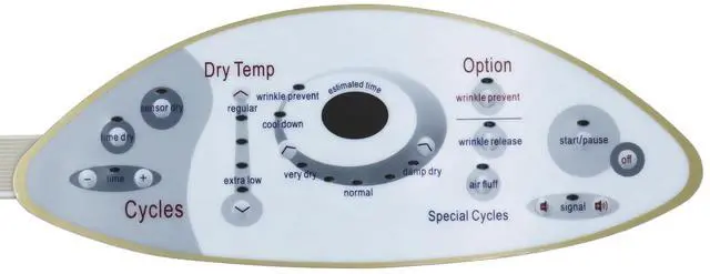 Alt view image 2 of 5 - 22004444/33002536/22004445/33002537 Dryer Touch Control Panel Range Membrane Switch Touchpad Compatible with Maytag MDE5500AYW,MDG5500AWW,MDE5500AZW,MDE5500AYQ,MDG5500AWQ,MDE5500AZQ