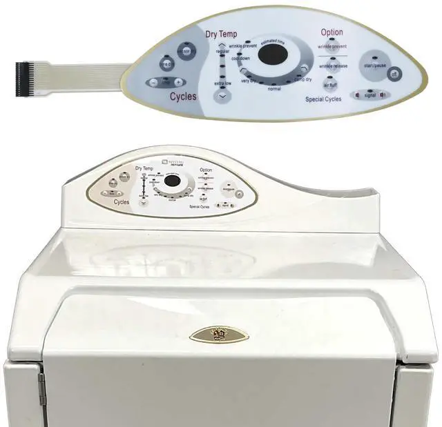 Main image of 22004444/33002536/22004445/33002537 Dryer Touch Control Panel Range Membrane Switch Touchpad Compatible with Maytag MDE5500AYW,MDG5500AWW,MDE5500AZW,MDE5500AYQ,MDG5500AWQ,MDE5500AZQ