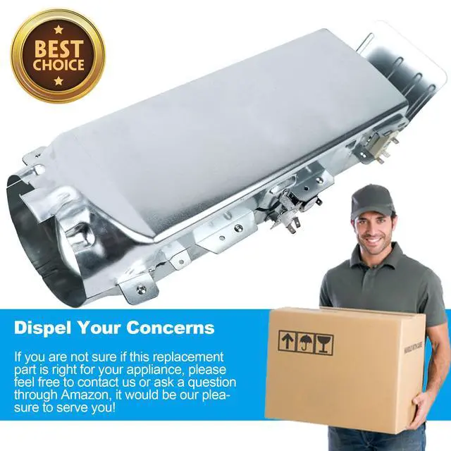 Alt view image 5 of 6 - DC93-00154A Dryer Heating Element Assembly 3 Wires duct heater fit for Samsung DV455EVGSGR,DV520AEP Replace 3282568,AP5582094,PS4216214,EAP4216214 By