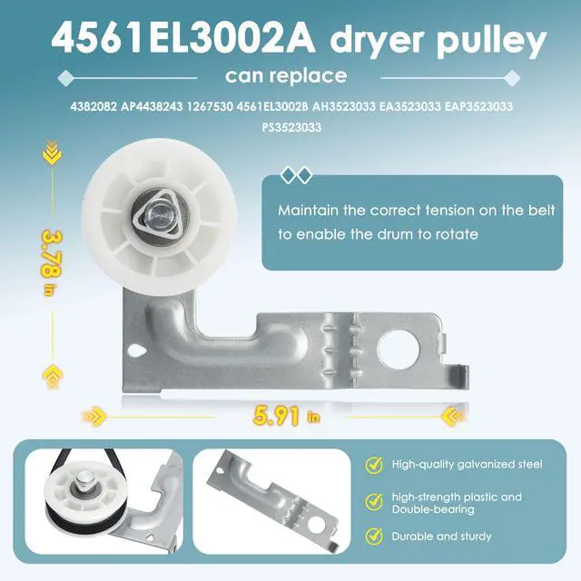 Alt view image 3 of 7 - Upgrade Dryer Roller Kit Dryer for Kenmore Dryer Drum Roller Kit for DLEX8000V DLEX8100V DLGX9001V 79681072310, One-Piece Injection Molding Technology High-Quality Galvanized Steel