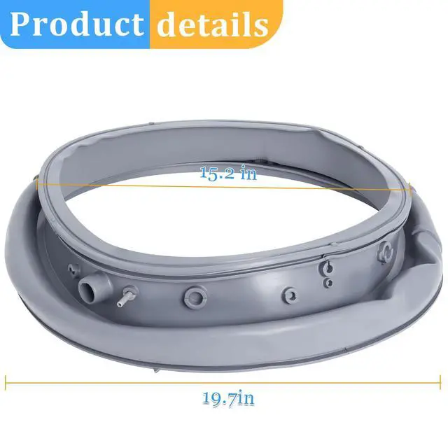 Alt view image 2 of 7 - WF45K6200AW/A2 WF45K6200AZ Washer Door Seal Compatible with Samsung Washer Seal Replacement Parts, DC97-16140P DC97-19755A Washer Door Boot WF45M5500AP/A5 WF45M5500AZ/A5 Door Seal Gasket
