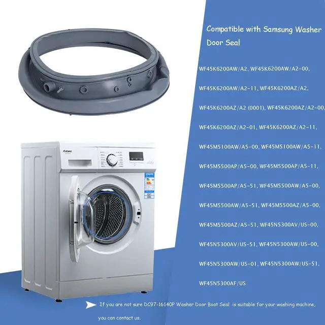 Alt view image 6 of 7 - WF45K6200AW/A2 WF45K6200AZ Washer Door Seal Compatible with Samsung Washer Seal Replacement Parts, DC97-16140P DC97-19755A Washer Door Boot WF45M5500AP/A5 WF45M5500AZ/A5 Door Seal Gasket