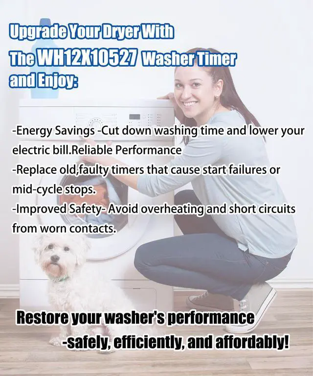 Alt view image 6 of 6 - WH12X10527 Washing Machine Timer for GE Washing Machines replacement kit(include WH01X10310 Genuine OEM Timer Knob) Fits For GE series Washer,Replacement 175D6604P053,AP5645215,2319492,PS4704240 Etc