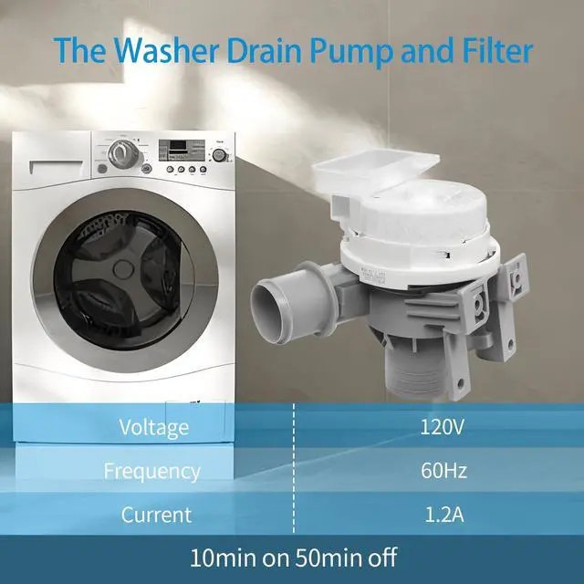 Alt view image 7 of 7 - WT6105CW WT7400CW/CV Washer Drain Pump Fit for Lg | WT7300CW WT7405CW WT7405CV WT7300CV WT7305CV WT7400CV WT7155CW WT7005CW WT7900HBA WT7900HBA WT7800CW Washing Machine