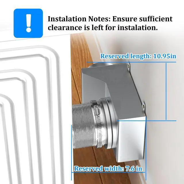 Alt view image 7 of 7 - Magnetic Dryer Vent Coupler 90 Degree, Strong Magnetic Self-Connection Dryer Vent Connector Kit, Stainless Steel Airtight Seal for Dryer Venting, Includes 2.6ft 4IN Duct & Clamps