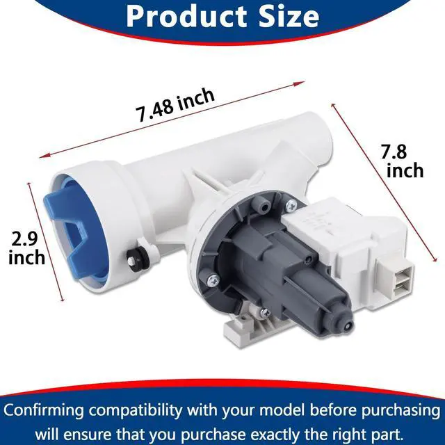 Alt view image 7 of 7 - GFW550SSN2WW GFW550SSN0WW Washer Drain Pump Fit for GE GFW850SPN2RS | Filter Assembly,GFW850SPN0RS GFW850SPN5RS, GFW850SSN1WW GFW850SSN0WW, GFW550SSN1WW GFW650SPN1SN, GFW550SSN5WW Front-Loading