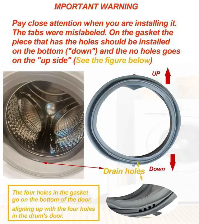 Alt view image 3 of 6 - WPW10381562 WFW9050XW00 WFW9150WW01 Door Boot Seal Compatible with Whirlpool Amana Lnglis Maytag Washer, Front Load Washer Door Gasket Fit WFW9150WW00 WFW9250WW01 W10381562 W10300559 W10290499