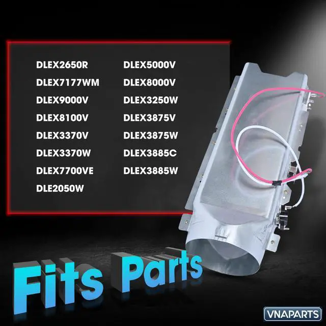 Alt view image 2 of 7 - DLEX2650R DLEX7177WM DLEX9000V DLEX8100V DLEX3370V DLEX3370W DLEX7700VE DLE2050W DLEX5000V Dryer Heating Element Assembly Replaces For LG DLEX8000V DLEX3250W DLEX3875V DLEX3875W DLEX3885C DLEX3885W