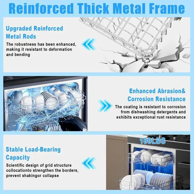 Alt view image 5 of 7 - WD28X30219 Dishwasher Upper Rack for GE Dishwasher Racks Replacement | WD28X24397 WD28X23156 Upper Dishrack Assembly for Dishwasher Upper Rack Parts GDT535PSM0SS GDT550PYR0FS Dishwasher Top Rack