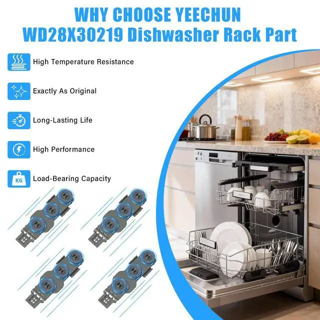 Alt view image 7 of 7 - WD28X30219 Dishwasher Upper Rack for GE Dishwasher Racks Replacement | WD28X24397 WD28X23156 Upper Dishrack Assembly for Dishwasher Upper Rack Parts GDT535PSM0SS GDT550PYR0FS Dishwasher Top Rack