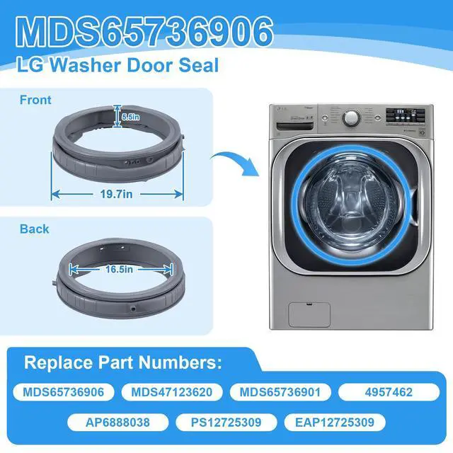 Alt view image 2 of 7 - UPGRADED MDS65736906 MDS65736901 Washer Door Boot Gasket Compatible with LG Washer Door Seal WM4370HKA WM4370HWA WM4270HWA Door Gasket, MDS47123620 Kenmore Washing Machine Door Boot Seal Parts