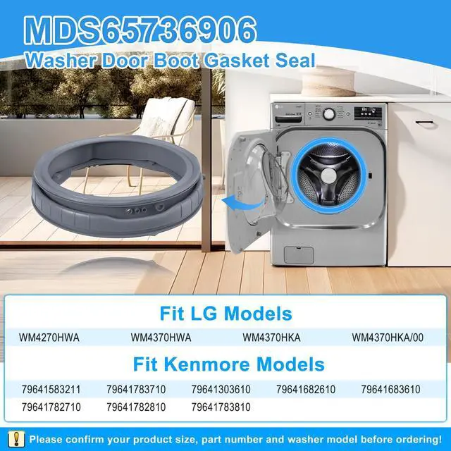 Alt view image 3 of 7 - UPGRADED MDS65736906 MDS65736901 Washer Door Boot Gasket Compatible with LG Washer Door Seal WM4370HKA WM4370HWA WM4270HWA Door Gasket, MDS47123620 Kenmore Washing Machine Door Boot Seal Parts