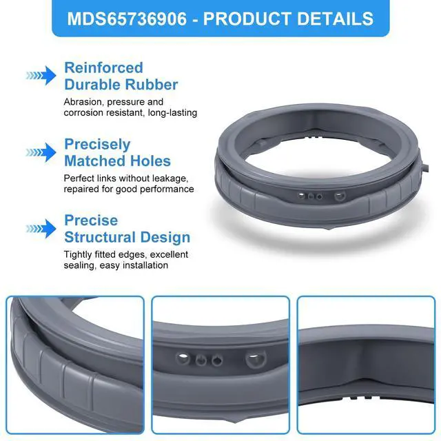 Alt view image 4 of 7 - UPGRADED MDS65736906 MDS65736901 Washer Door Boot Gasket Compatible with LG Washer Door Seal WM4370HKA WM4370HWA WM4270HWA Door Gasket, MDS47123620 Kenmore Washing Machine Door Boot Seal Parts