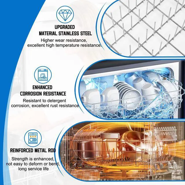 Alt view image 4 of 7 - Upgraded W10311986 W10380384 Dishwasher Rack, W11158802 Dishwasher Lower Dishrack with 4 Lower level rack wheels, replacement for Whirlpool Dishwasher, 20.5" x 20.5" x 5.9" Material Upgrade