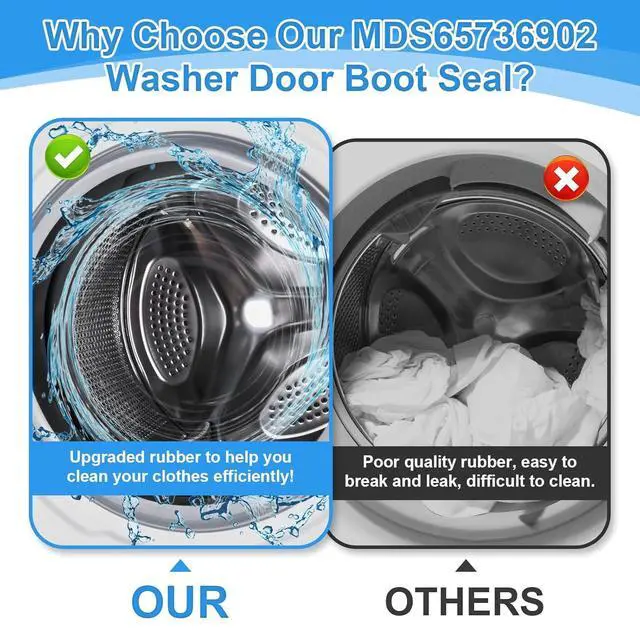 Alt view image 6 of 7 - Upgraded MDS65736902 Washer Door Boot Gasket Compatible with LG Washer Door Seal WM3770HVA 79641373210 79641373211 MDS64178701 Kenmore Washing Machine Door Boot Seal Parts